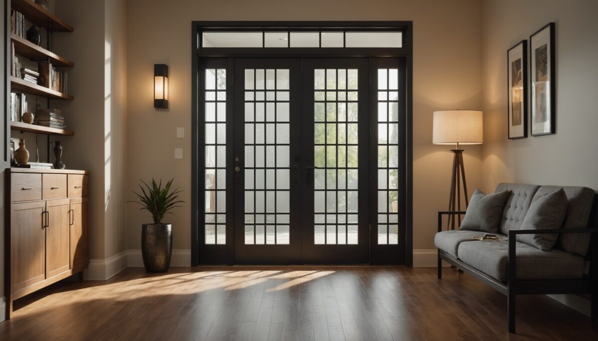 Astuces pour transformer une porte vitrée intérieure à petits carreaux en un élément déco tendance